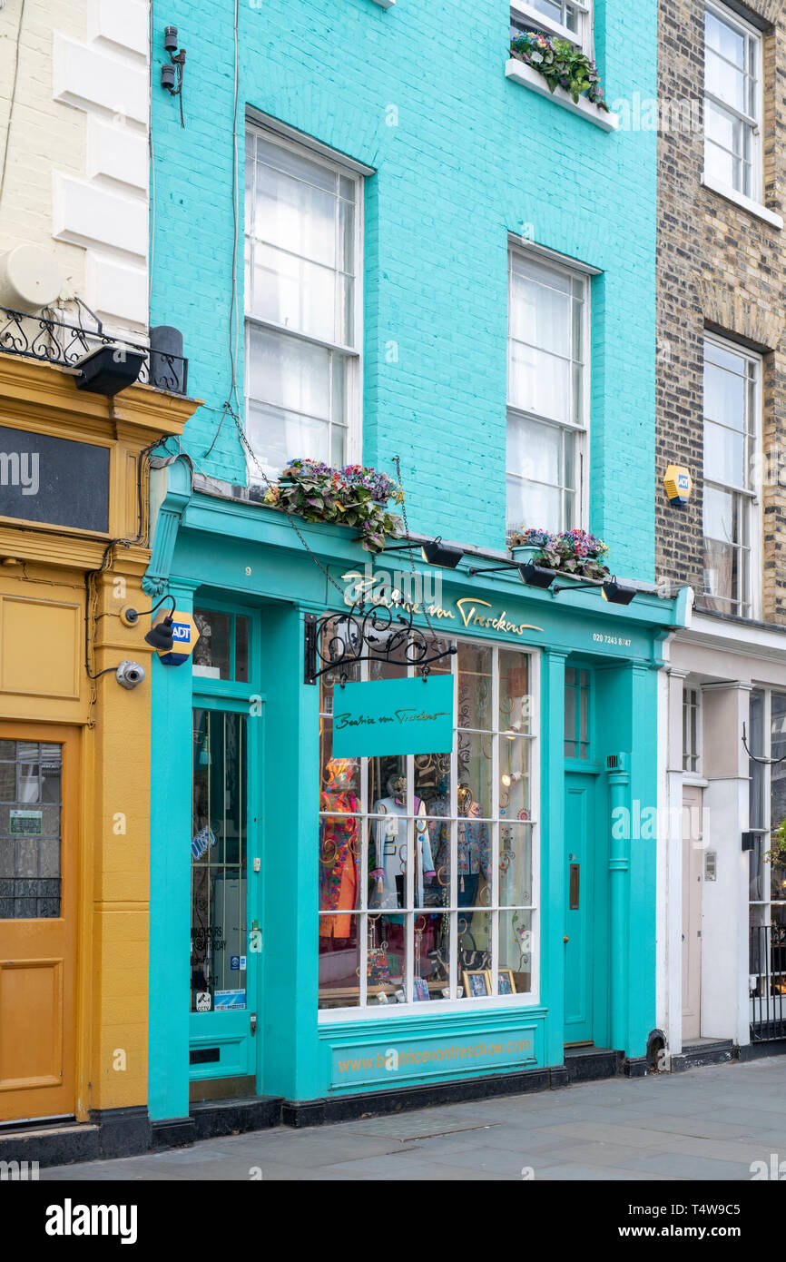 Beatrice von tresckow Shop entlang der Portobello Road. Notting Hill, West London. Großbritannien Stockfoto