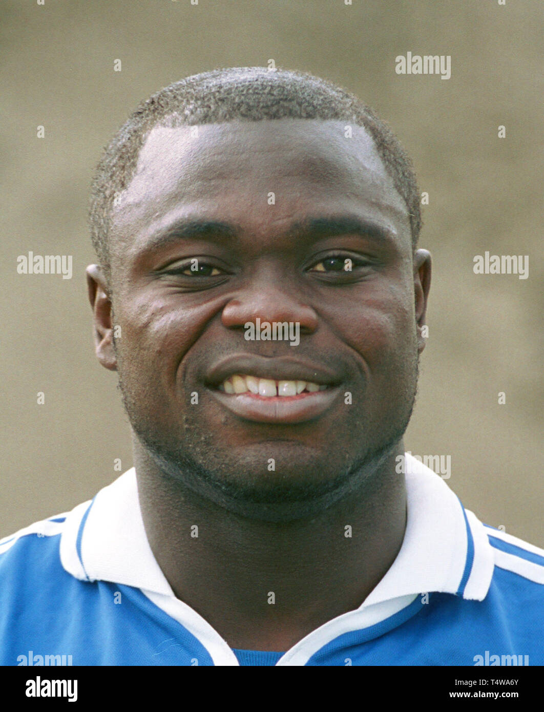 Gelsenkirchen, 11.7.2001, Fußball: team Vorstellung des deutschen Bundesligisten Schalke 04------- Gerald ASAMOAH Stockfoto