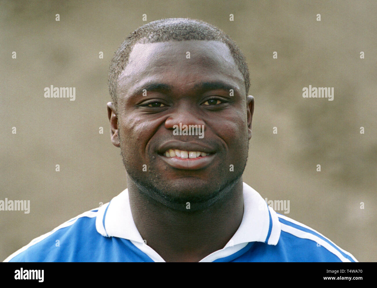 Gelsenkirchen, 11.7.2001, Fußball: team Vorstellung des deutschen Bundesligisten Schalke 04------- Gerald ASAMOAH Stockfoto