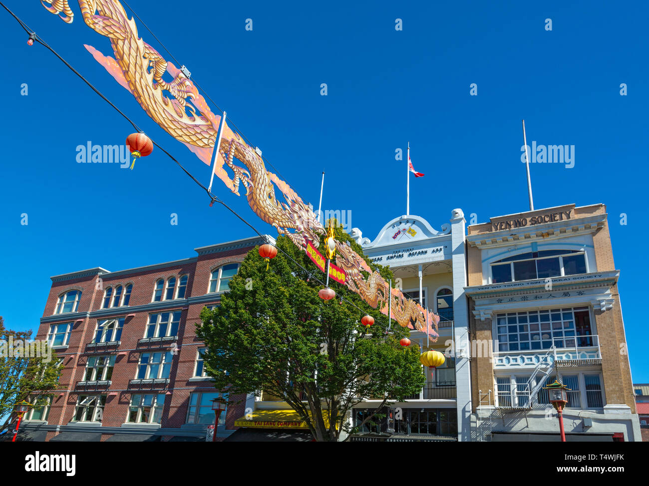 Kanada, British Columbia, Victoria, Chinatown, dem Ersten Chinesischen Reiches Reform Association und Yen werde die Gesellschaft Gebäude Stockfoto