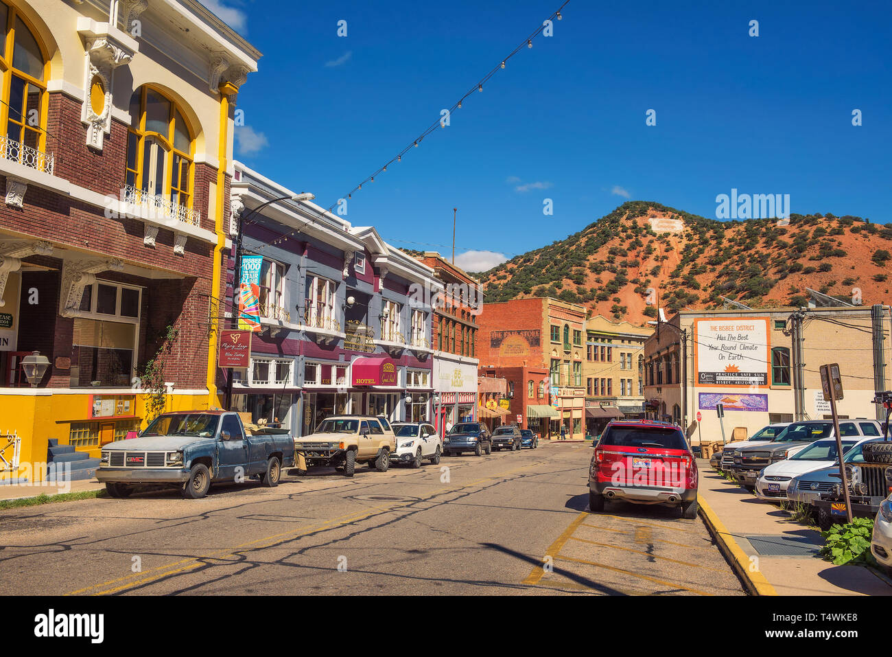 Die Innenstadt von Bisbee im Mule Berge des südlichen Arizona Stockfoto