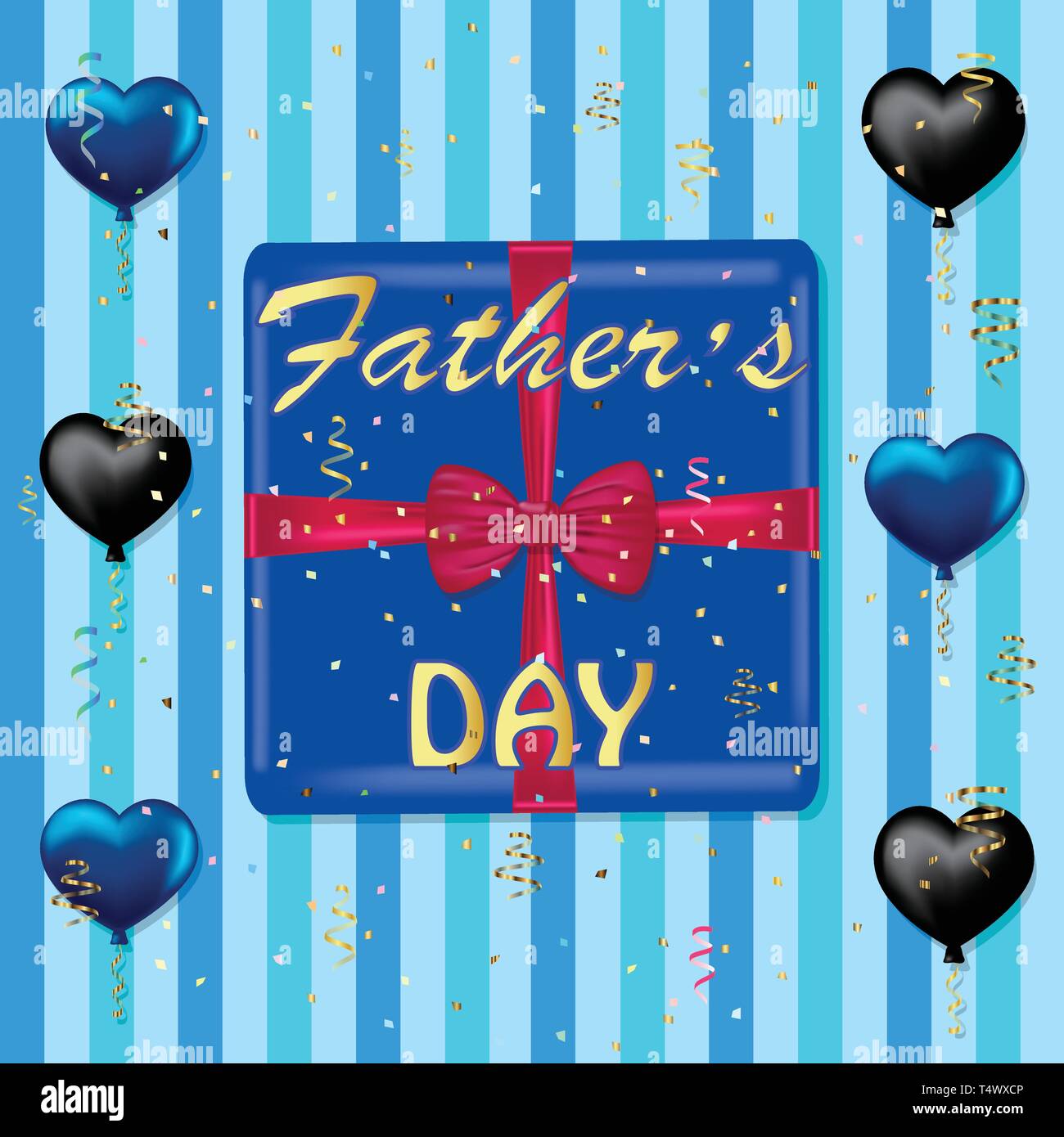Vatertag Grußkarte Vector Illustration. Stock Vektor