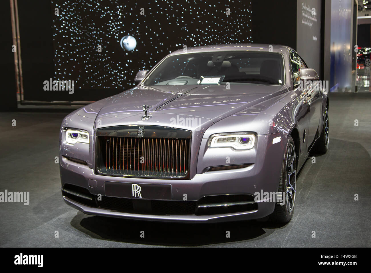 Nonthaburi, Thailand - 3. April 2019: Rolls Royce Ghost luxus Auto Motor Show 2019 vorgestellt Stockfoto