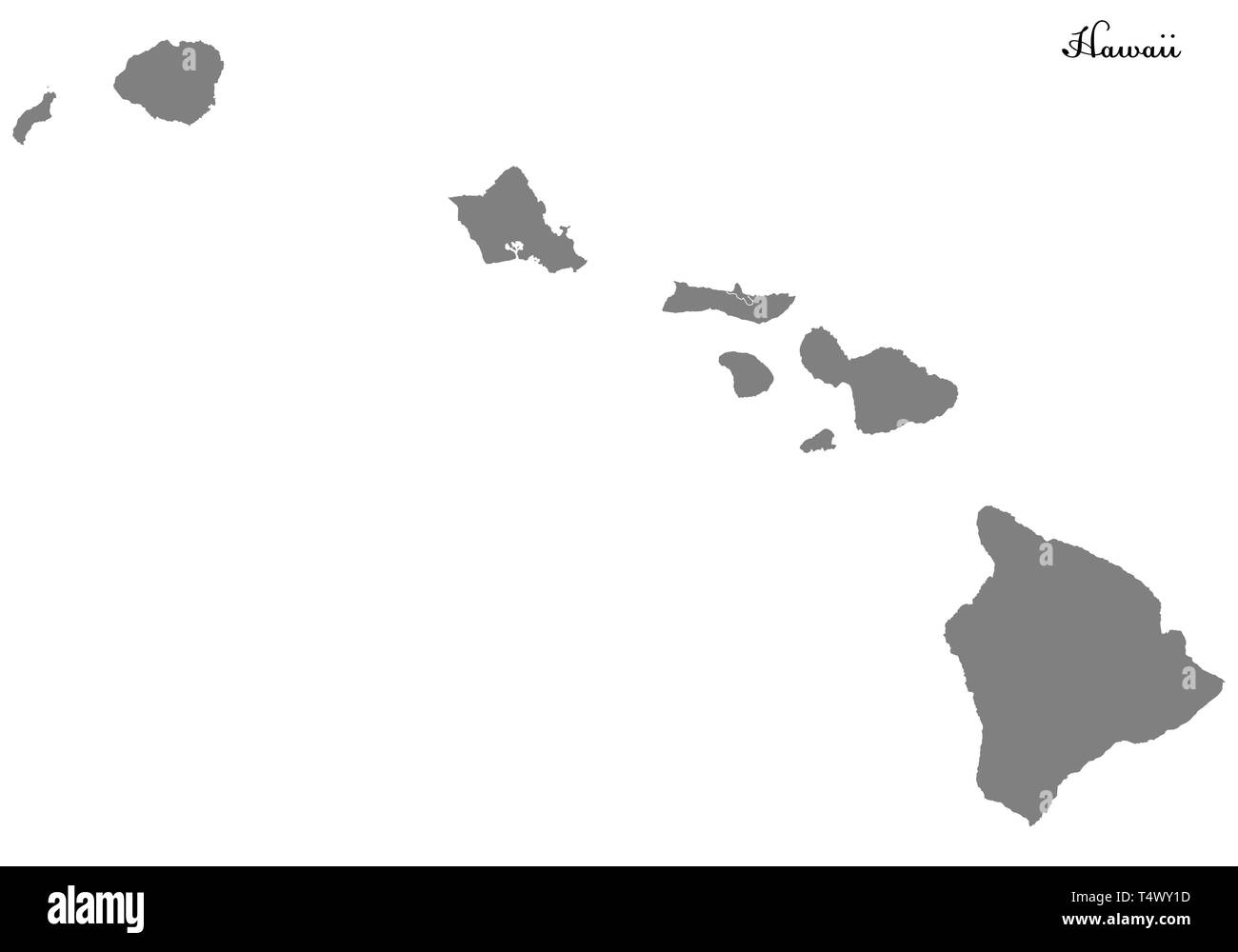 Hohe Qualität Karte von Hawaii ist ein Bundesstaat der Vereinigten Staaten mit Grenzen der Grafschaften Stock Vektor
