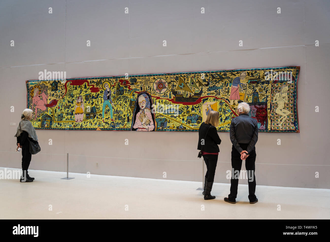 Das Arken Museum für Moderne Kunst", der Walthamstow Tapestry' von Grayson Perry, 2009, Kopenhagen, Dänemark Stockfoto
