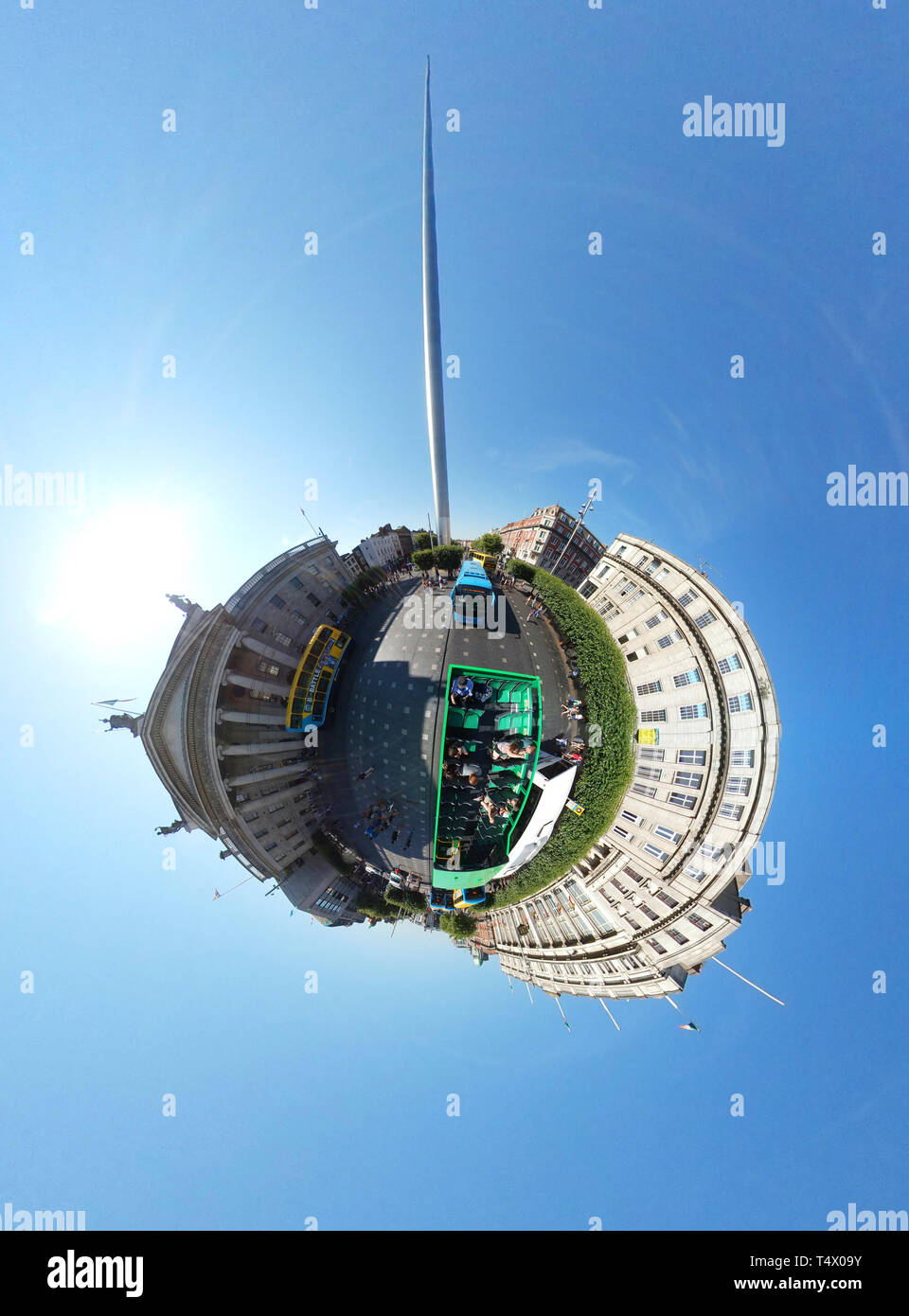 Der Kreis - Panorama: Der Turm, der O'Connell Street, Dublin, Irland / Irland (nur fuer redaktionelle Verwendung. Keine Werbung. Referenzdatenbank: http Stockfoto