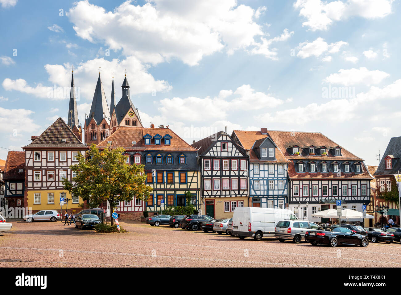 Markt in Gelnhausen, Deutschland Stockfoto