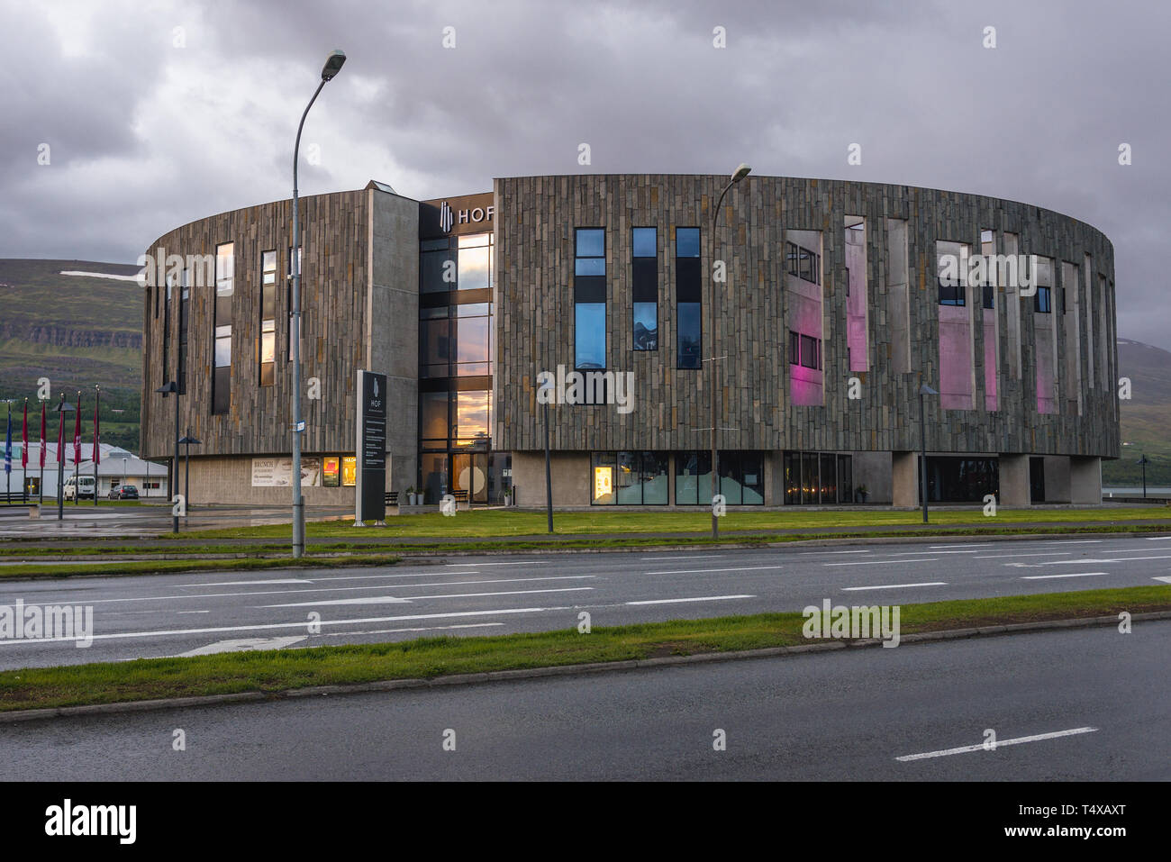 Hof Kultur- und Konferenzzentrum in Akureyri Stadt, Hauptstadt von North Island Stockfoto