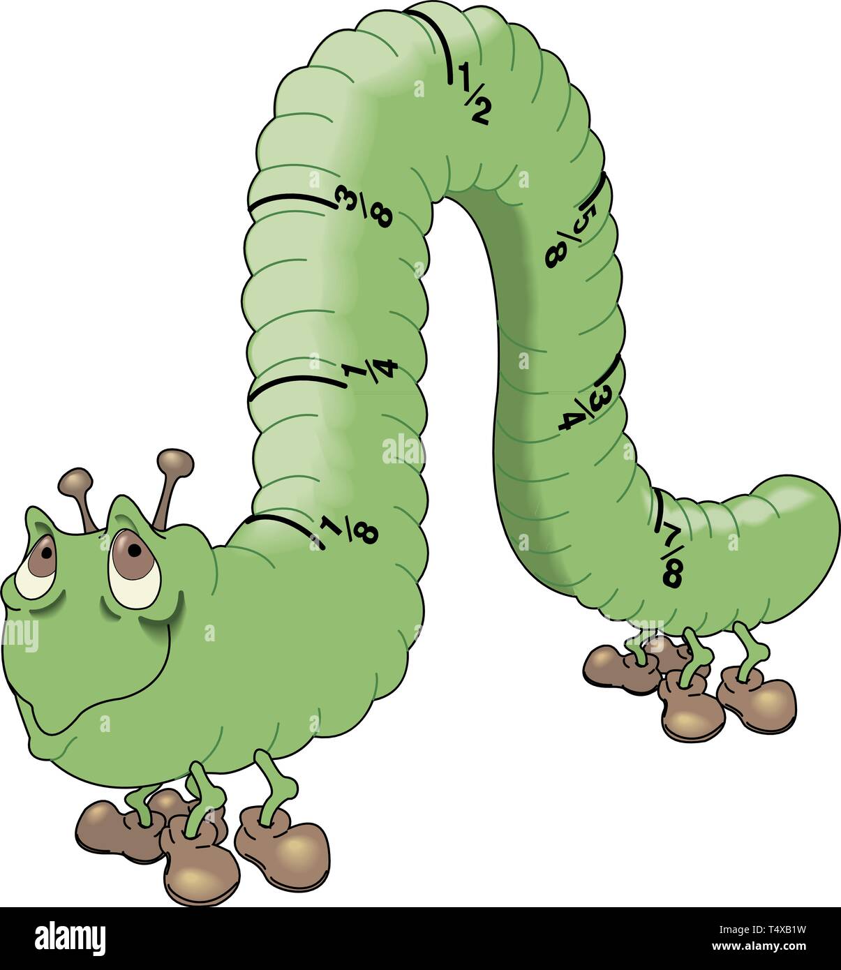 Inchworm Vektor Cartoon Illustration Stock Vektor