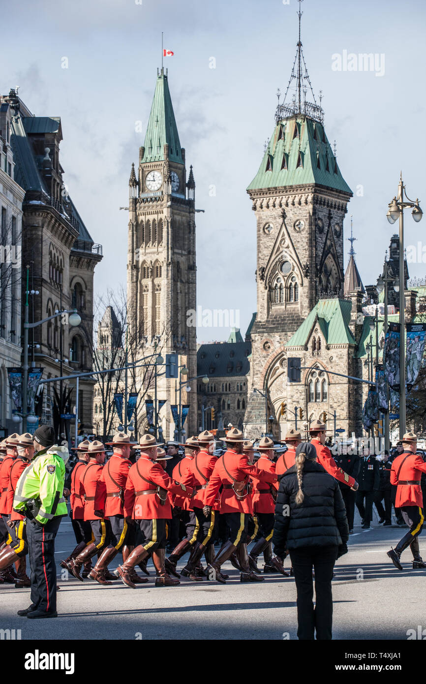 OTTAWA, Kanada - 11. NOVEMBER 2018: die Royal Canadian Mounted Police ...