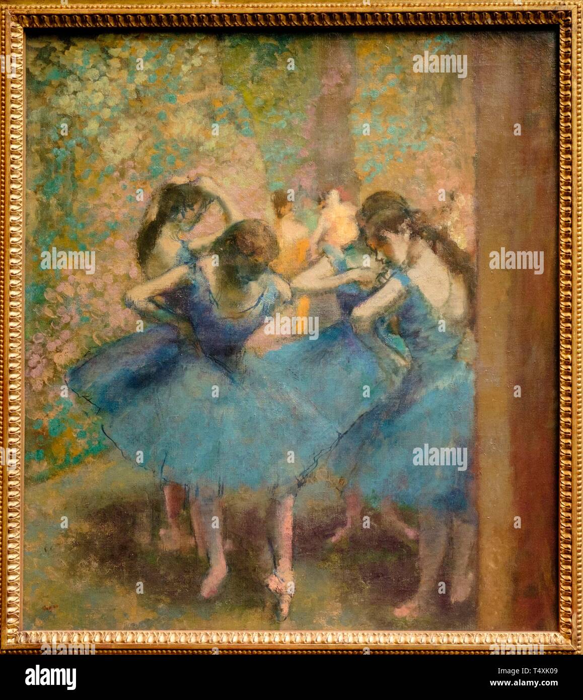 Edgar Degas, Danseuses Bleues, huile sur toile, 1890, Museo de Orsay, Ministerio de Cultura y Comunicación Francés, Paris, Frankreich in Westeuropa. Stockfoto
