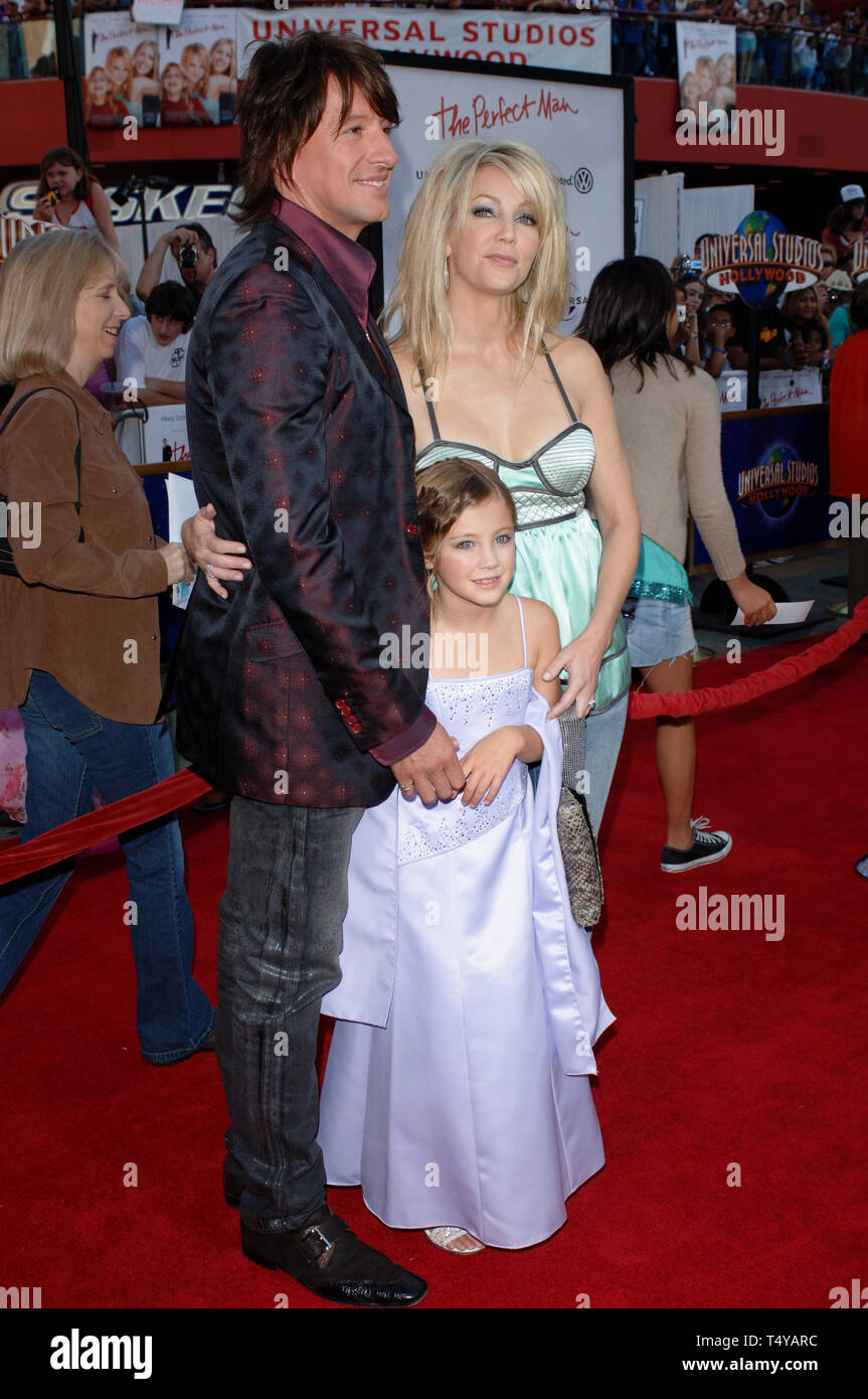 Ava Elizabeth Sambora with her parents, Richie Sambora and Heather Locklear, at a movie premiere