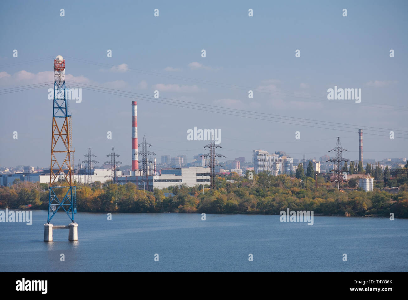 Dnepropetrovsk, industriellen Teil der Stadt, das Stadtbild Stockfoto