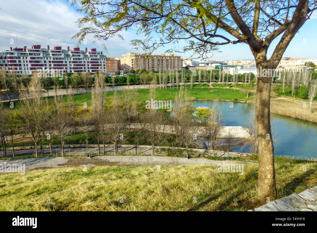 Die Cabecera Park Gardens sind Teil des ehemaligen Flussbettes von Valencia Turia, Spanien Europa Stockfoto