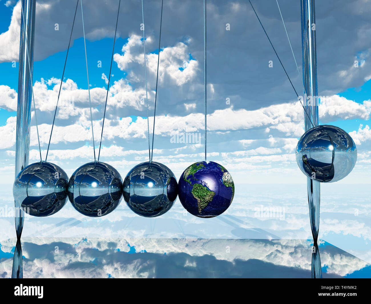 Newtons Wiege der Erde Stockfoto