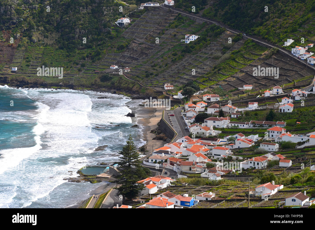 Sao Lourenço Bay, in der östlichen Küste von Santa Maria Island, Azoren Stockfoto