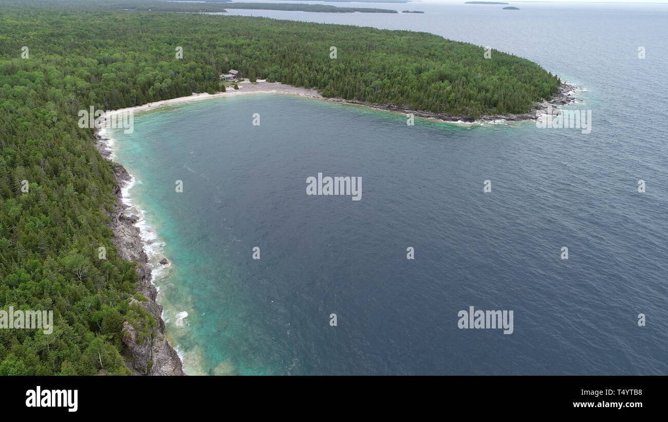 Schöne Bruce Peninsula Park in Kanada drone Fotografie Stockfoto