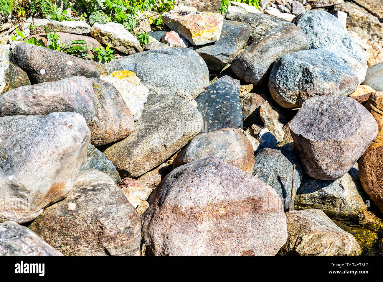 Stapel der grosse Felsbrocken als Hintergrund Textur Stockfoto