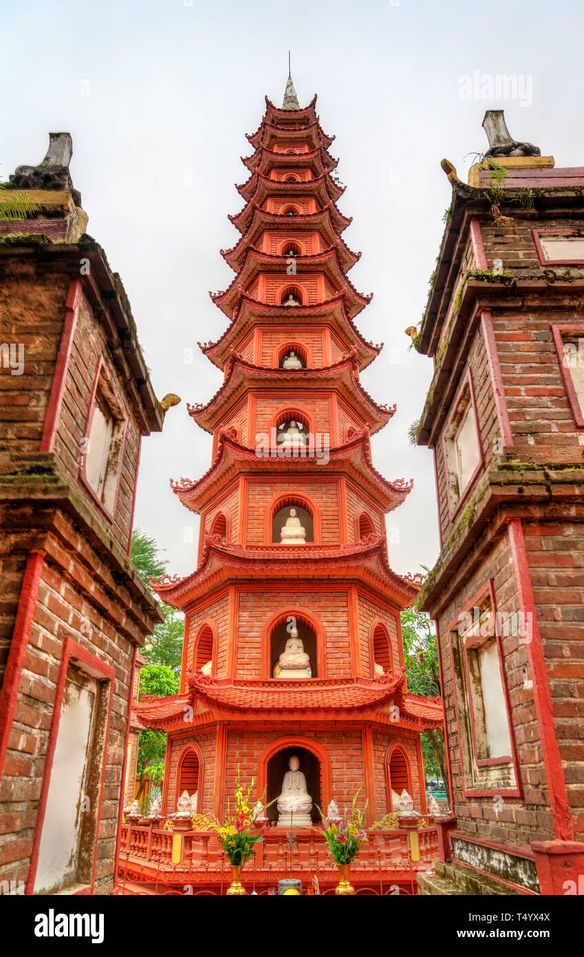 Tran Quoc Pagode in Hanoi, Vietnam Stockfoto