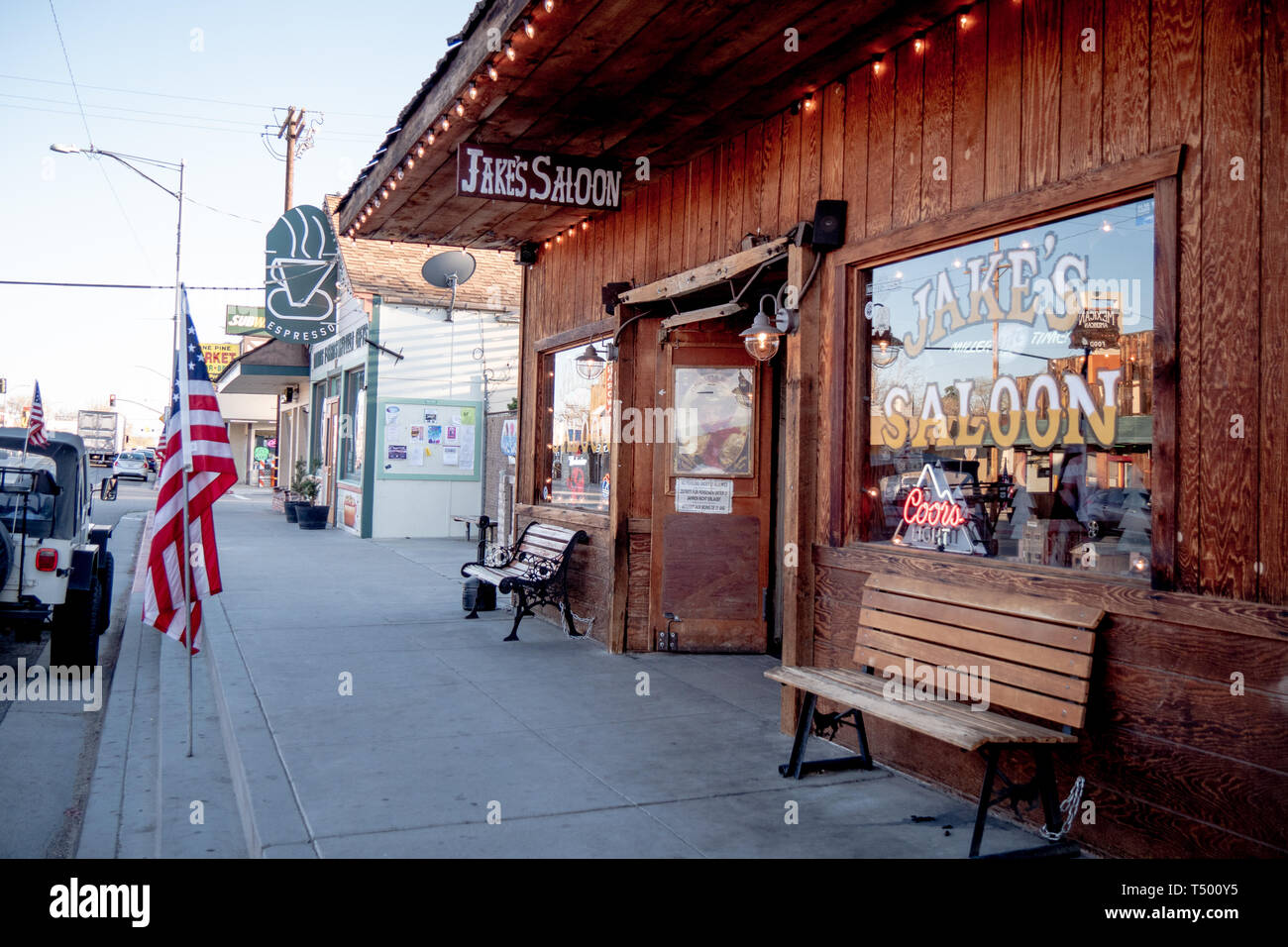 Jakes Wild West Saloon im historischen Dorf Lone Pine - Lone Pine CA, USA - 29. MÄRZ 2019 Stockfoto