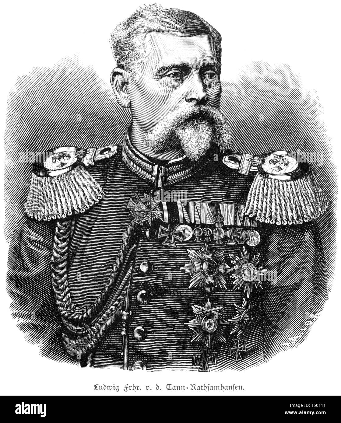 Europa, Deutschland, Hessen, Darmstadt, Ludwig von der Tann-Rathsamhausen, bayerischer General der Infanterie, Porträt, Illustration aus: "Dreißig L Stockfoto