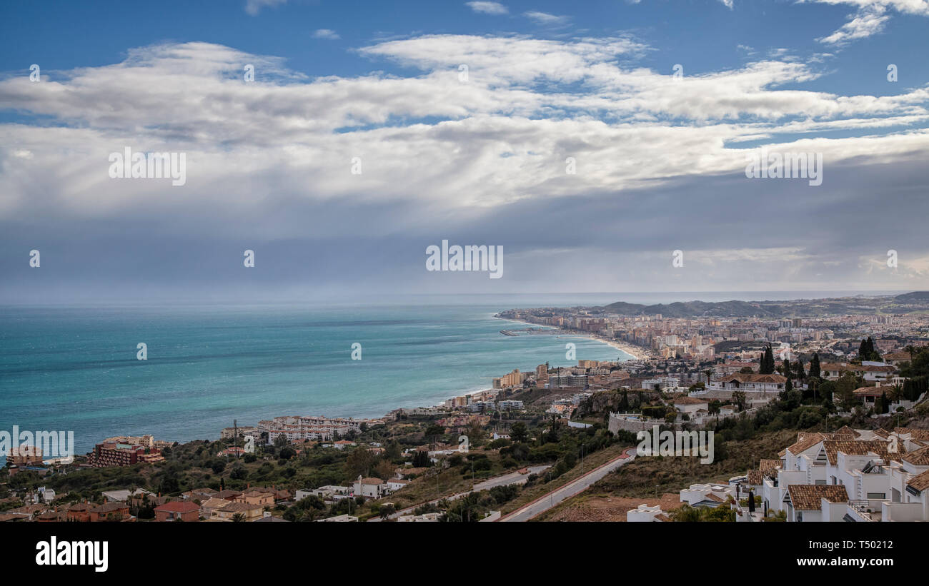 Blick auf die Costa Del Sol in Spanien Stockfoto