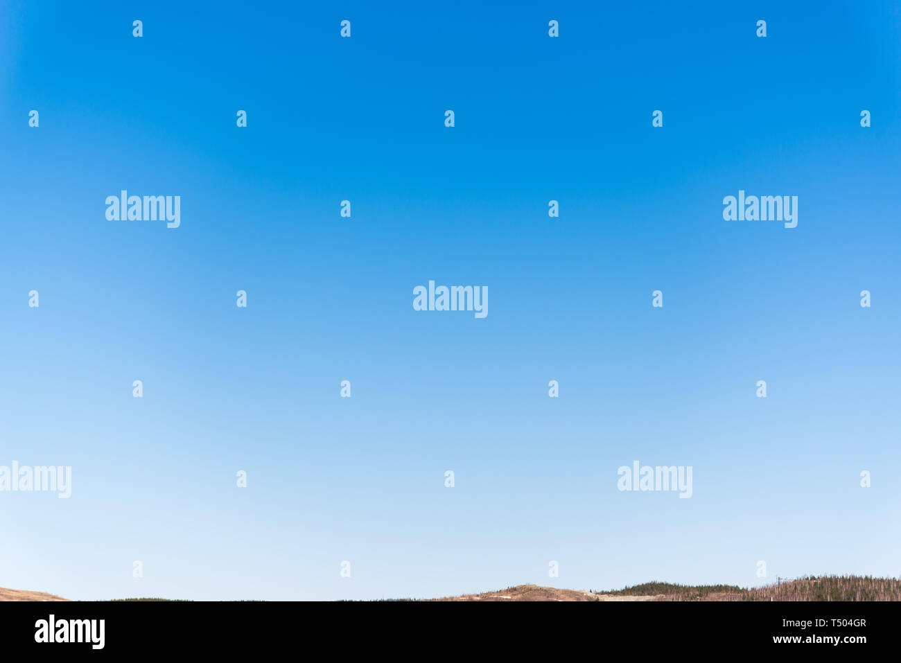 Klarer Himmel ohne Wolken, Licht blauer Himmel ohne Wolken über dem Horizont für den Hintergrund. Stockfoto