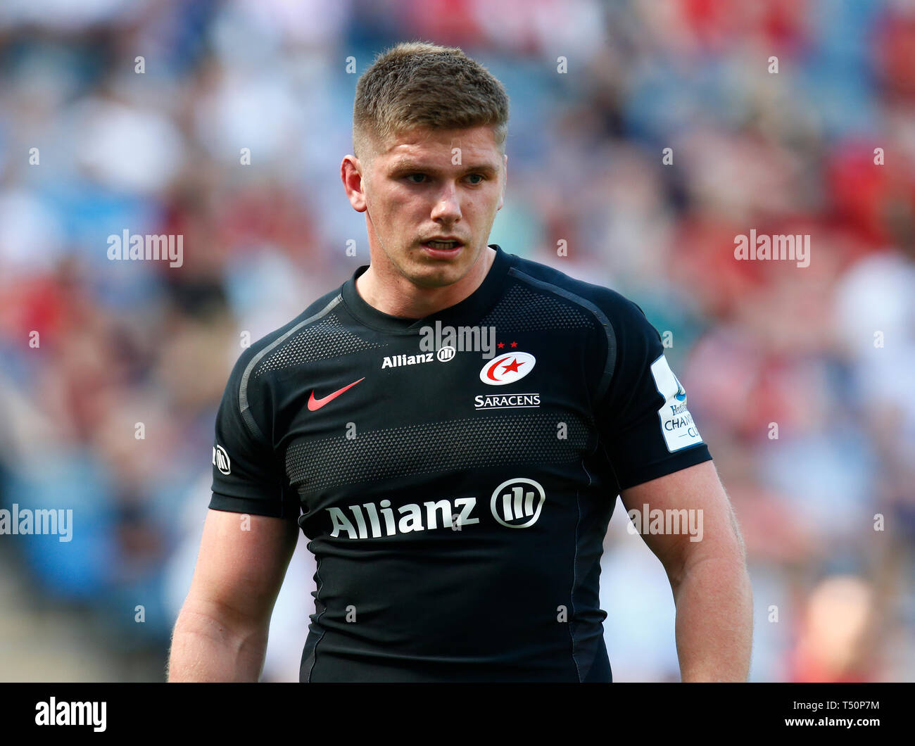 Coventry, Großbritannien. 20 Apr, 2019. Owen Farrell der Sarazenen während 2019 Heineken Champions Cup Halbfinale zwischen Sarazenen und Munster Rugby in der Ricoh Arena in Coventry am 20/04/2019. Credit: Aktion Foto Sport/Alamy leben Nachrichten Stockfoto