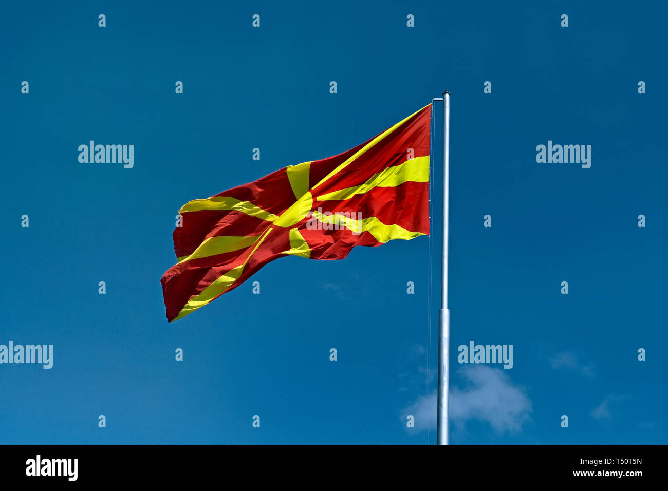 Flagge der Republik von Mazedonien, Ohrid Stockfoto