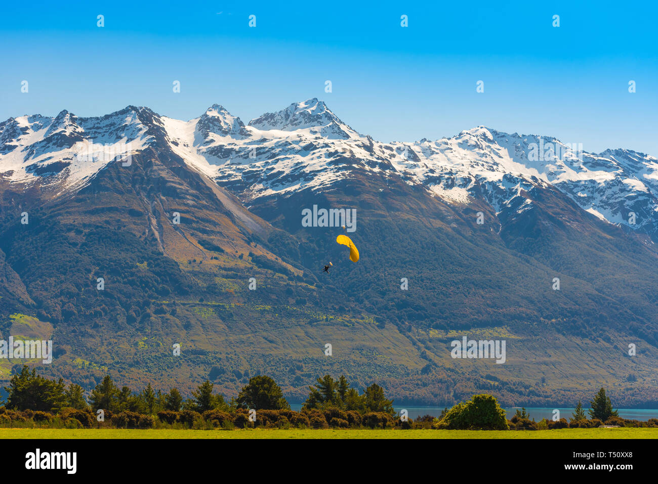 Bergwelt der südlichen Alpen, Neuseeland. Kopieren Sie Platz für Text Stockfoto
