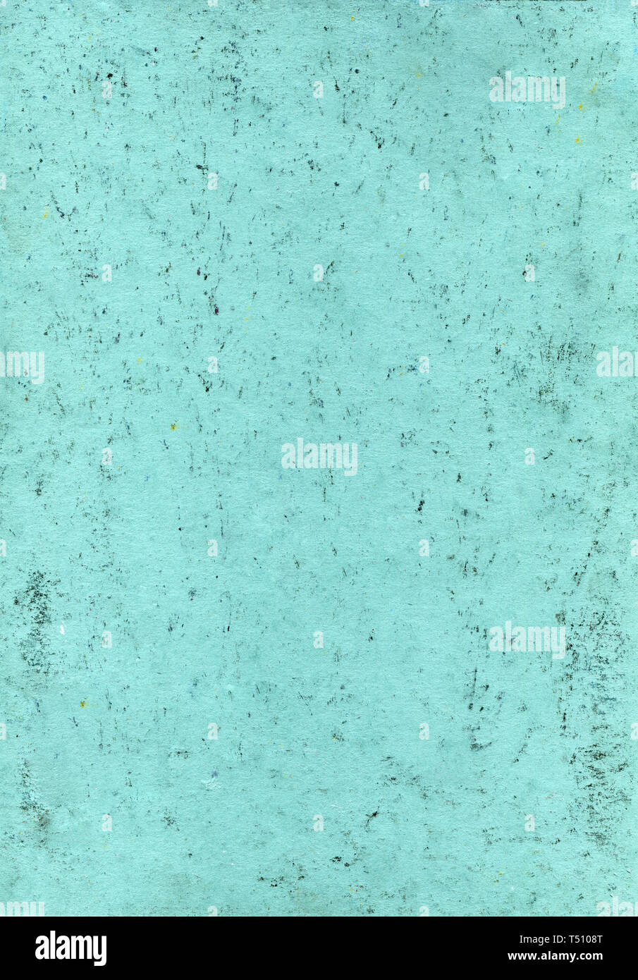 Abstrakte aqua Hintergrund. Grüner Hintergrund in grunge Stil mit Flecken, Kratzer, Fingerabdrücke und bunten kleinen Punkten. Papier Textur Stockfoto