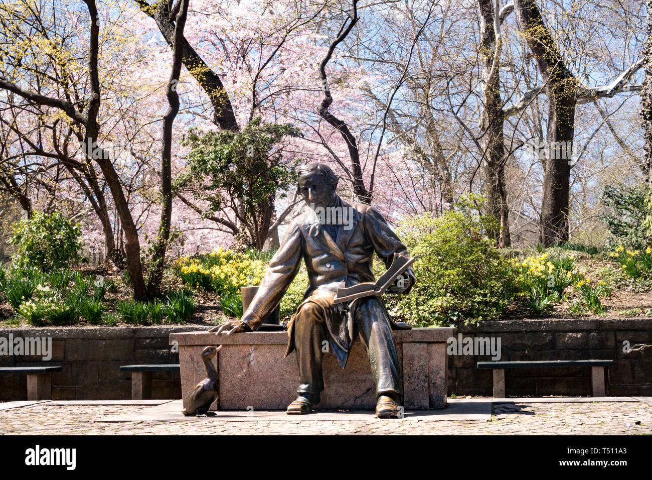 Hans Christian Anderson Statue ist im Central Park, New York City, USA Stockfoto