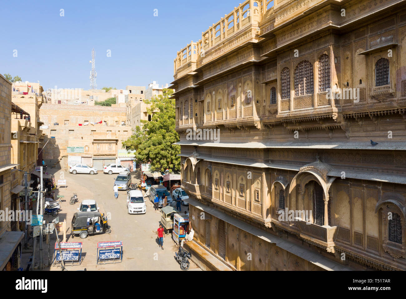 Indien, Rajasthan, Jaisalmer, Altstadt, typische Havel (alten historischen Haus) Stockfoto