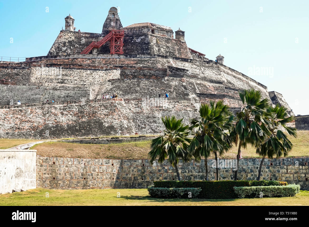 Cartagena Kolumbien, Castillo de San Rocca de Barajas, San Lazaro Hill, historische Festung aus der Kolonialzeit, Weltkulturerbe, Außenansicht, COL190123014 Stockfoto