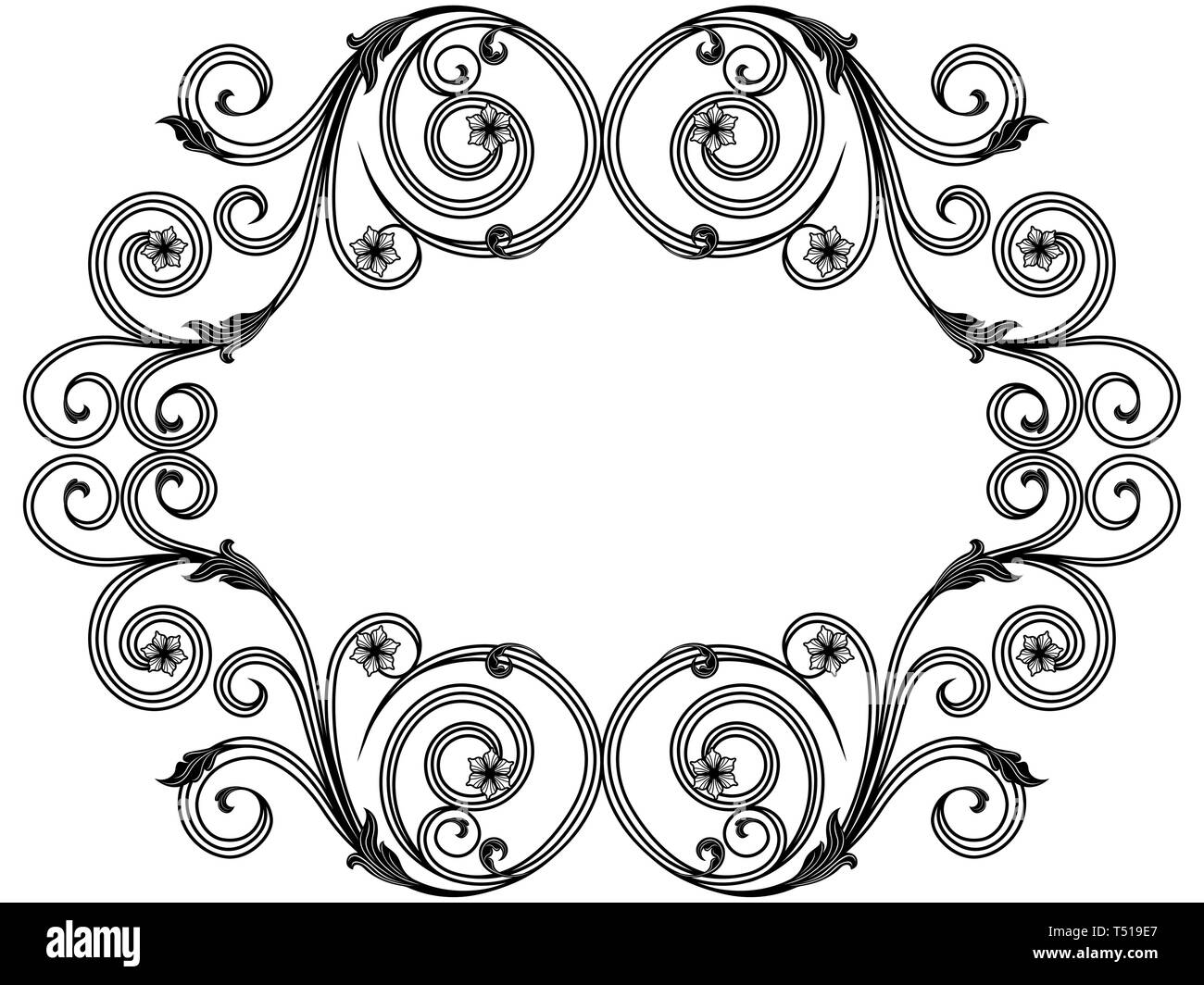 Dekorative viktorianischen Stil Rahmen mit interlaced Linien auf weißem Hintergrund, Vektor als Element des Designs Stock Vektor