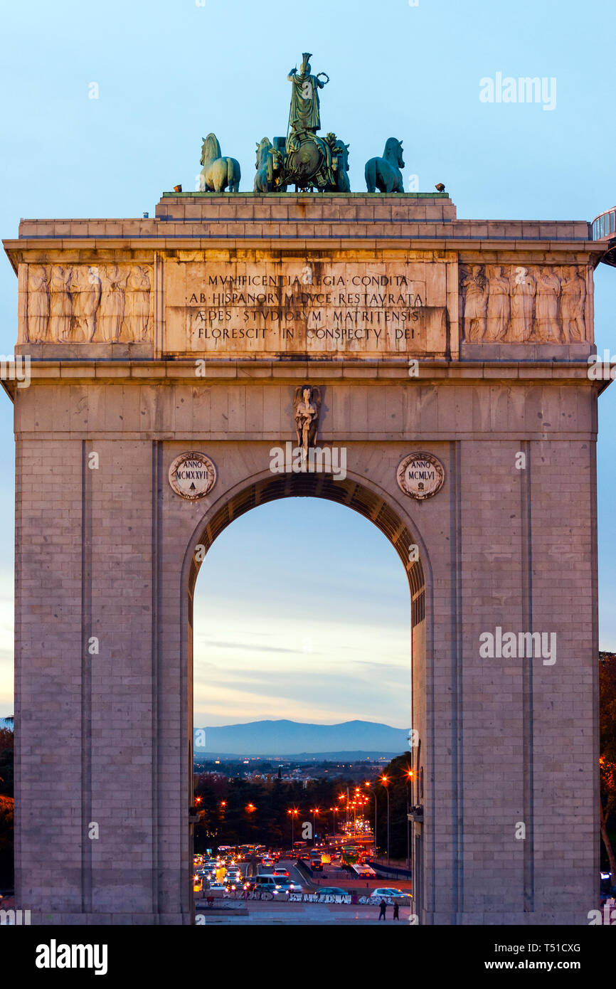 Arco El Triunfo. Madrid. España Stockfoto