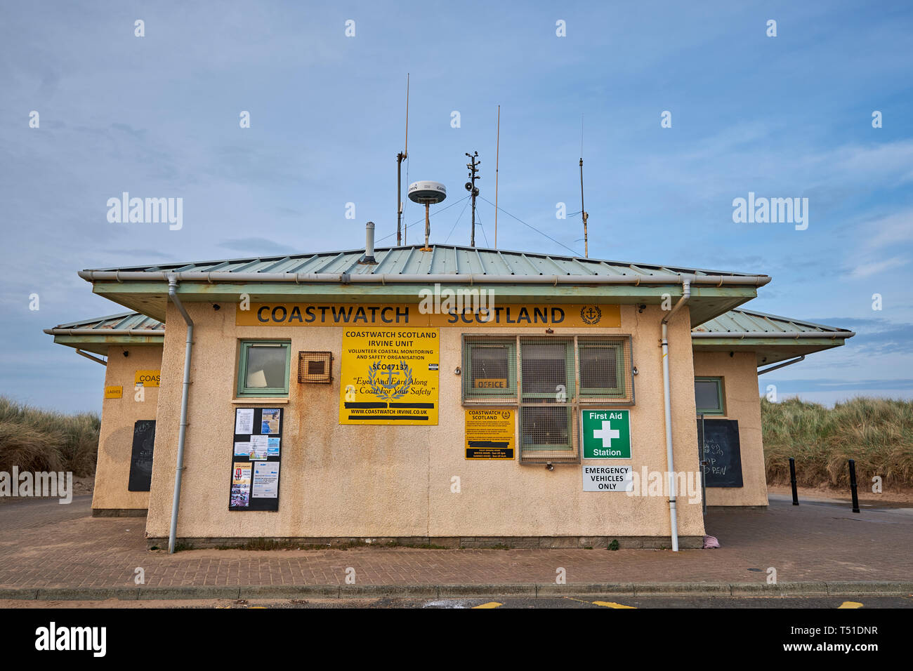 Coastwatch Irvine Beach - Gailes Beach-North Ayrshire, Schottland Stockfoto