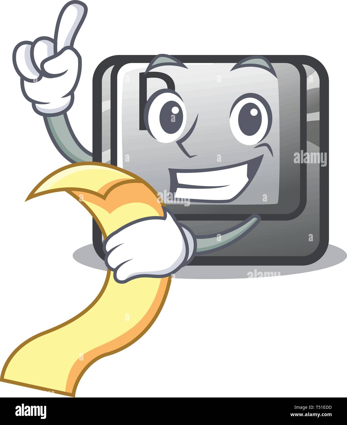 Mit der MENU-Taste P isoliert mit dem Zeichen Stock Vektor