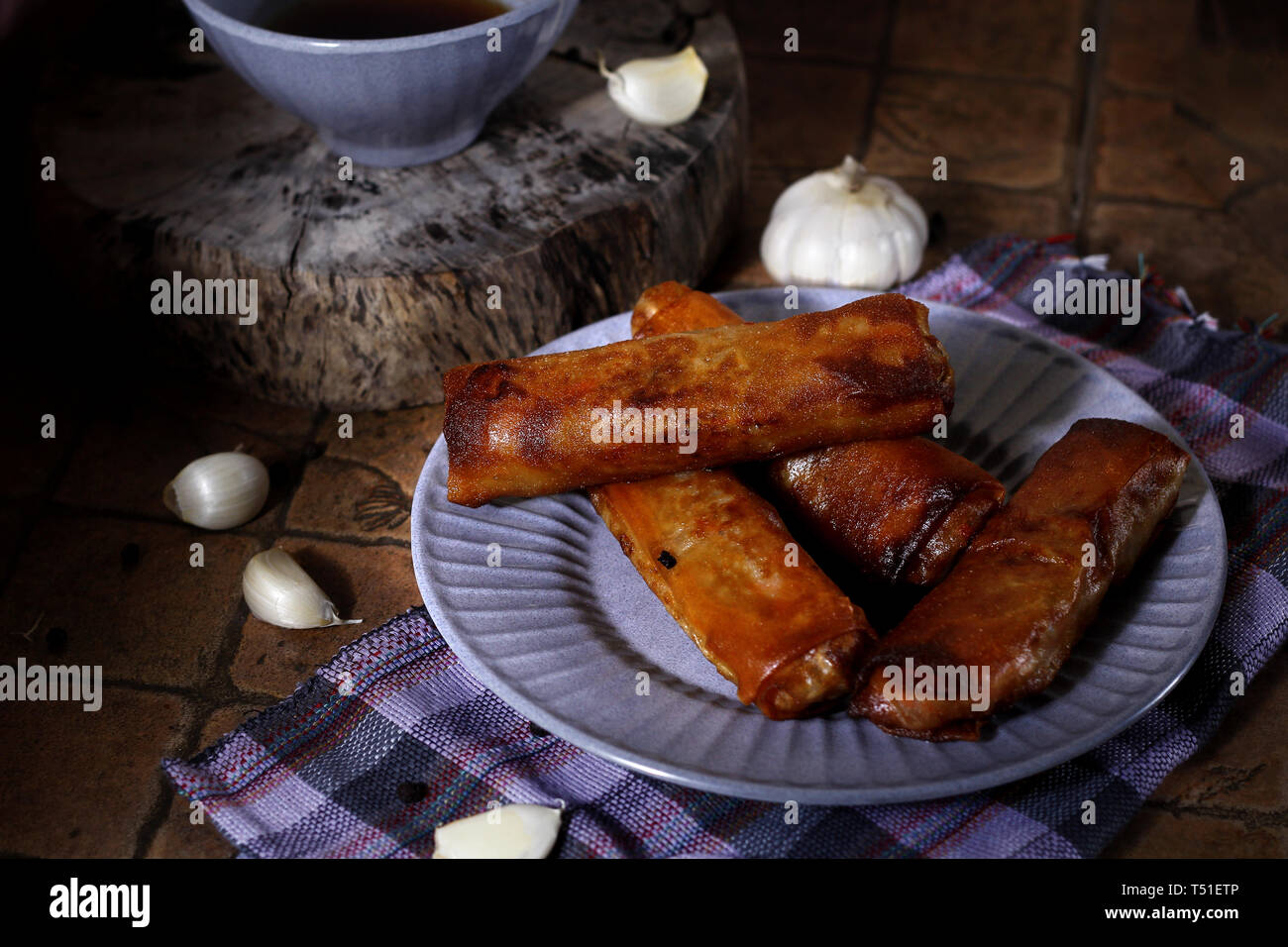 Foto von Frittierten monggo sprießen Rollen oder Orangen togue wie von Filipinos genannt Stockfoto