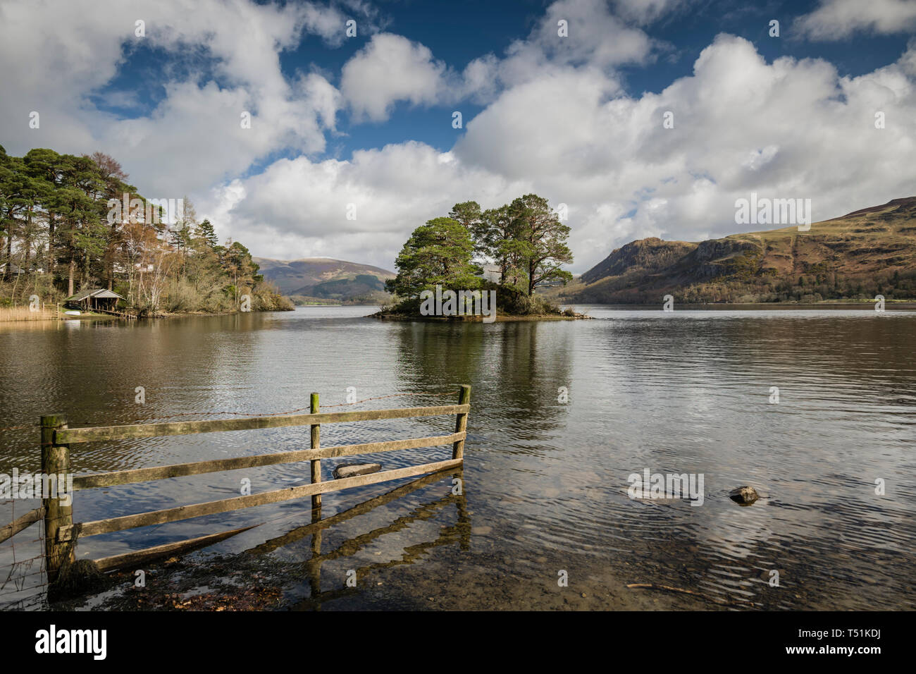 Frühling Wetter, Derwentwater, Lake District, Cumbria, Großbritannien Stockfoto
