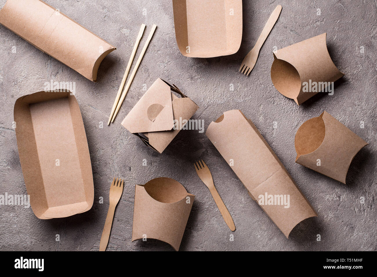 Umweltfreundliche fast food Container Stockfoto