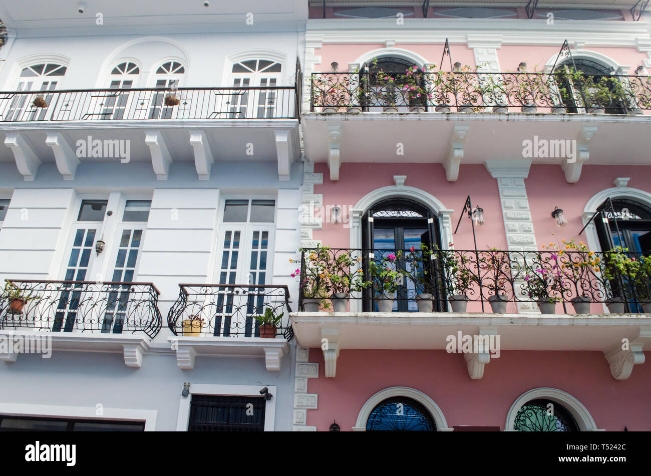 Altstadt Architektur in Panama City berühmten Casco Viejo, Weltkulturerbe seit 1997 Stockfoto