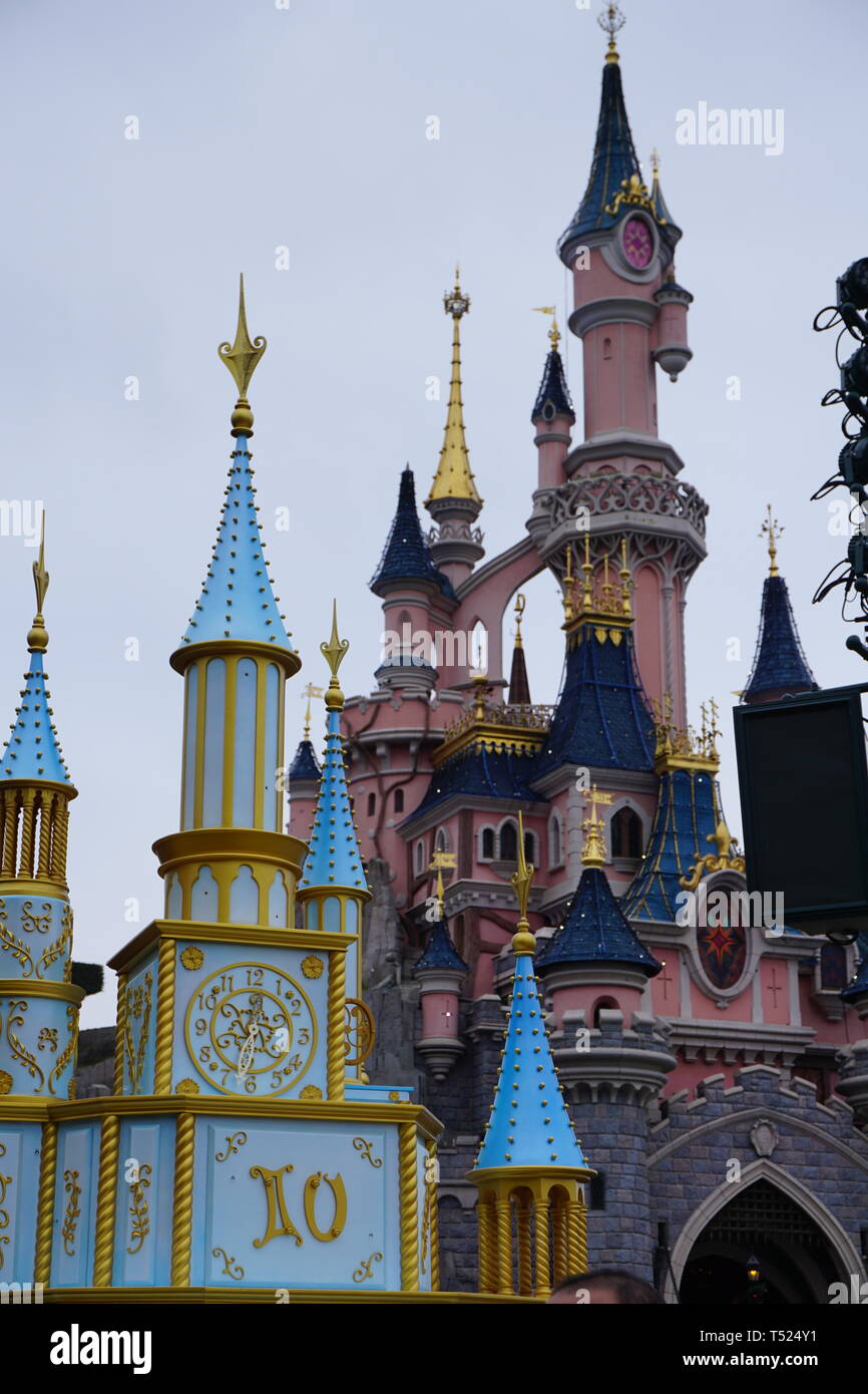 Die Disney Schloss in Disneyland, Paris Stockfoto