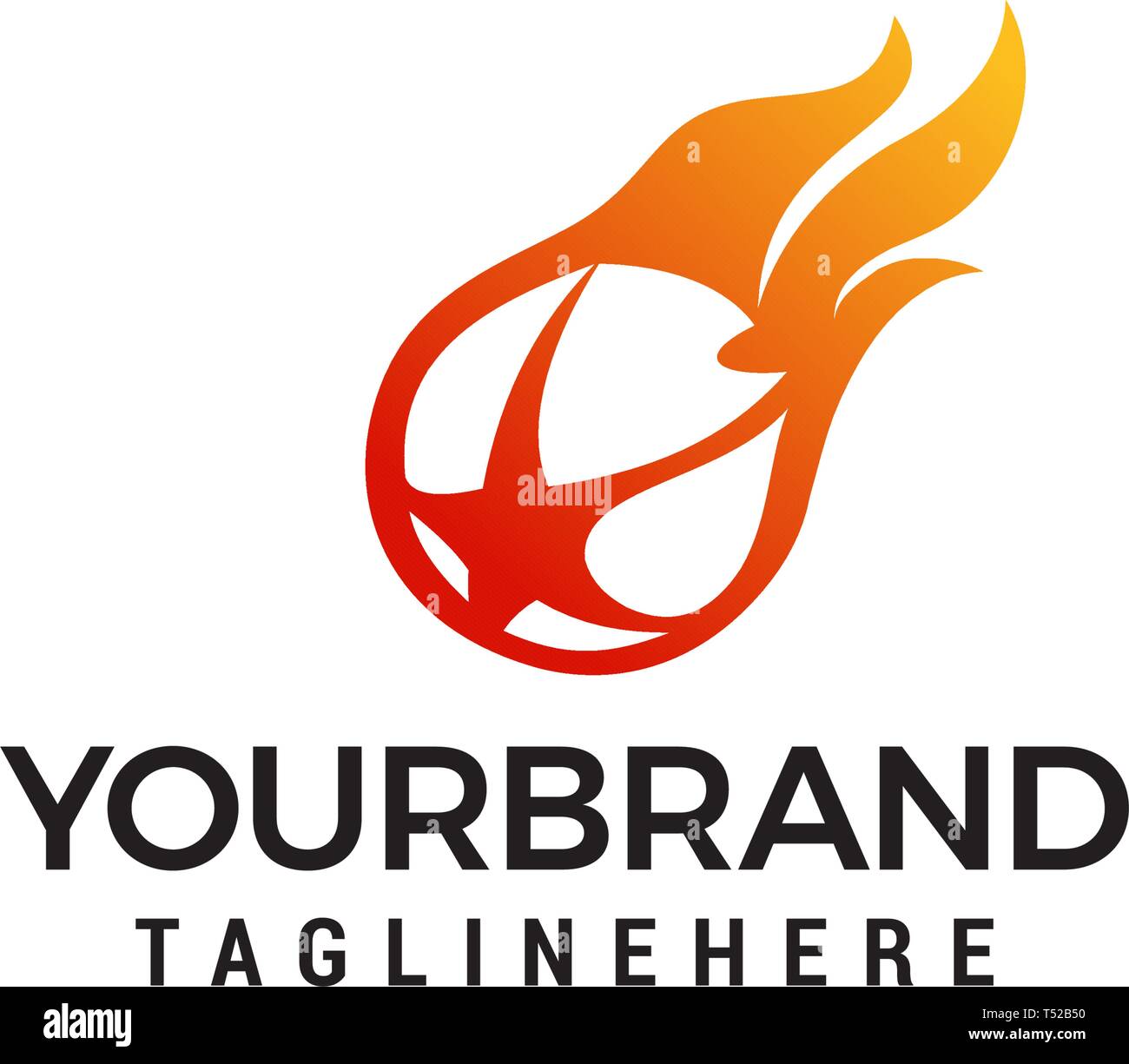 Flaming ball Star Logo Design template Vektoren Stock Vektor