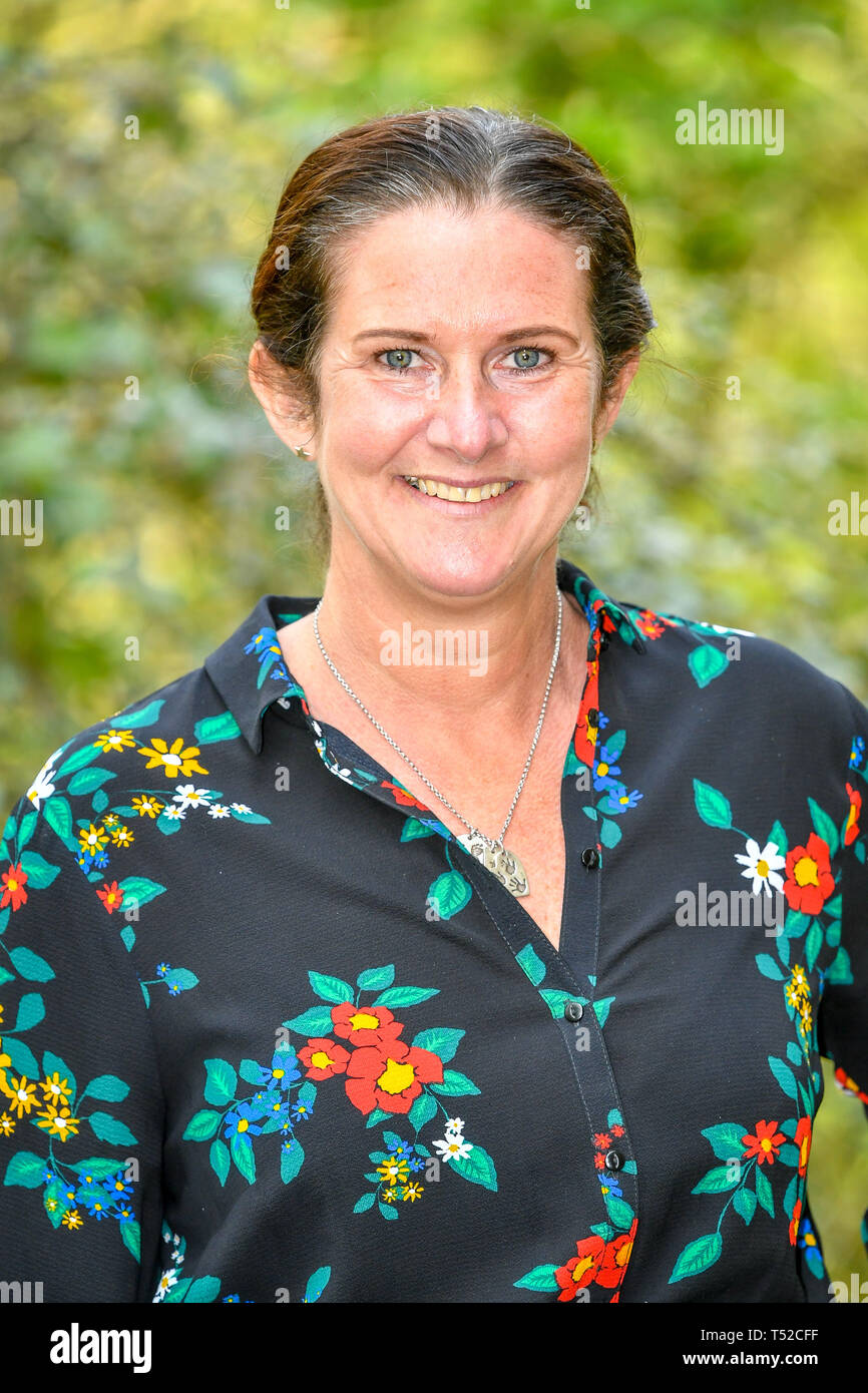 Rhian Mannings, die ihren kleinen Sohn und Ehemann innerhalb weniger Tage verloren hat, führt den London Marathon durch, um anderen zu zeigen, dass auch sie überleben können Òif sie geben nicht upÓ. Stockfoto