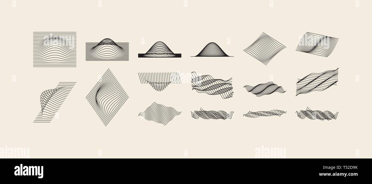 Zusammenfassung Hintergrund mit Wellenlinien. Dynamische Wirkung. Vector Illustration. Cover Design vorlage. Kunst Textur für Poster, Karte, Brief, Postkarte, Etiketten Stock Vektor