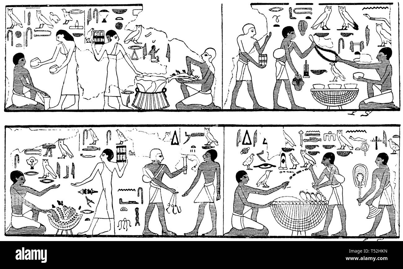 Ägyptische Exchange Market (Darstellung aus einem Grab des fünfzehnten Dynastie), Stockfoto