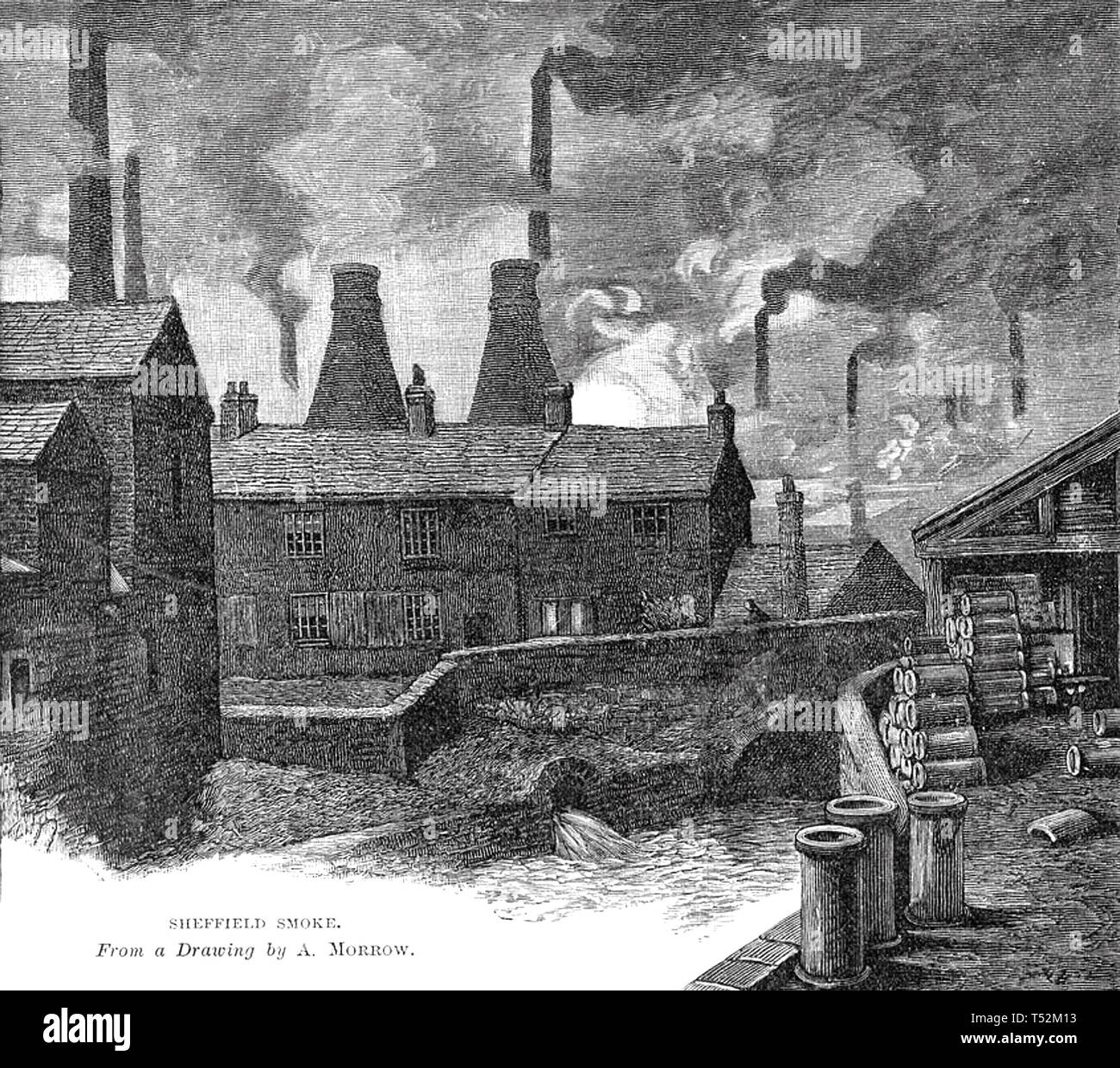SHEFFIELD STEEL WORKS in den 1880er Jahren. Stockfoto