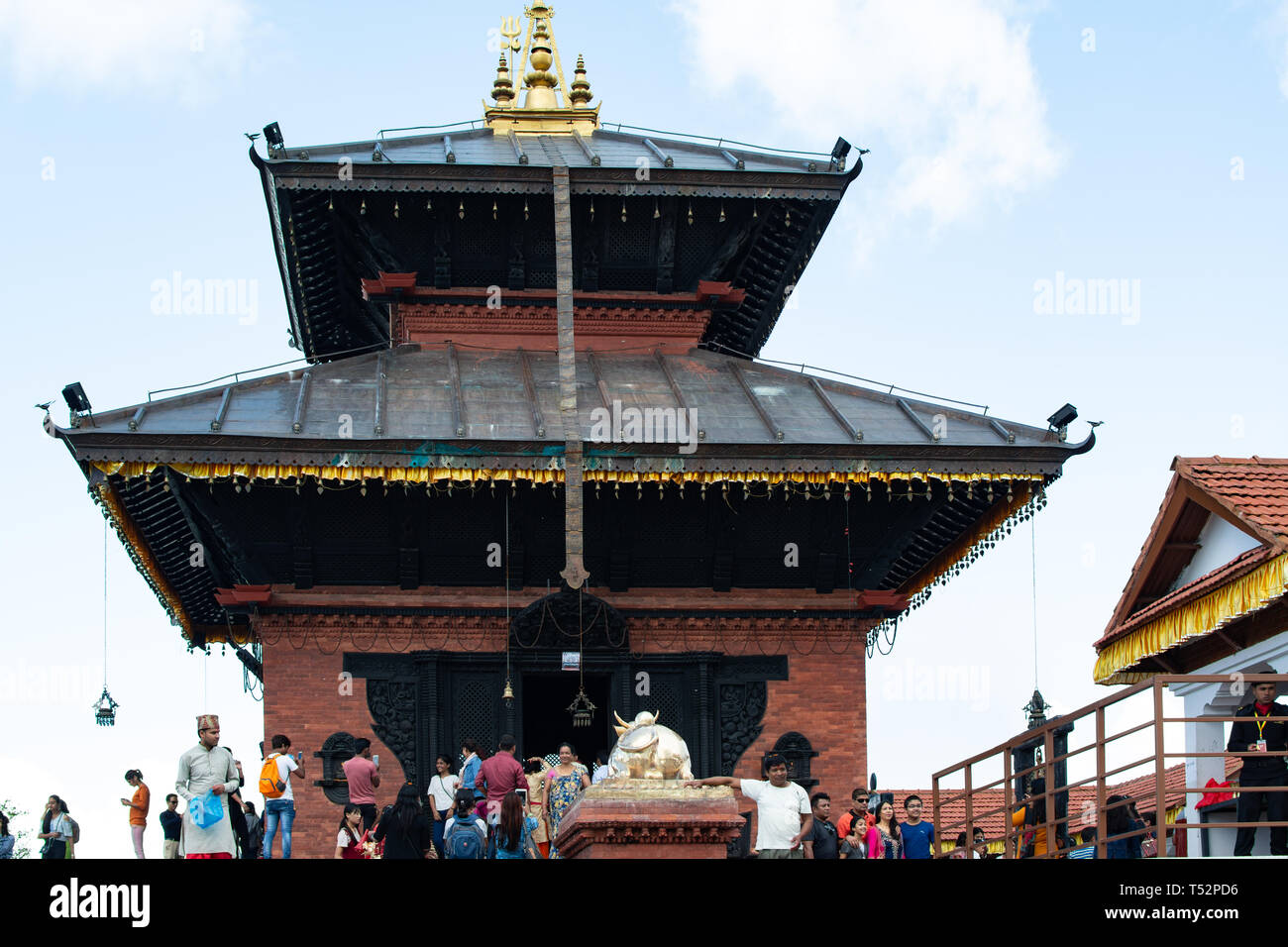 Chandragiri Hügel, Nepal - 26. August 2017: Tempel Hindu Gott Shiva in Chandragiri Hügel gewidmet. Stockfoto