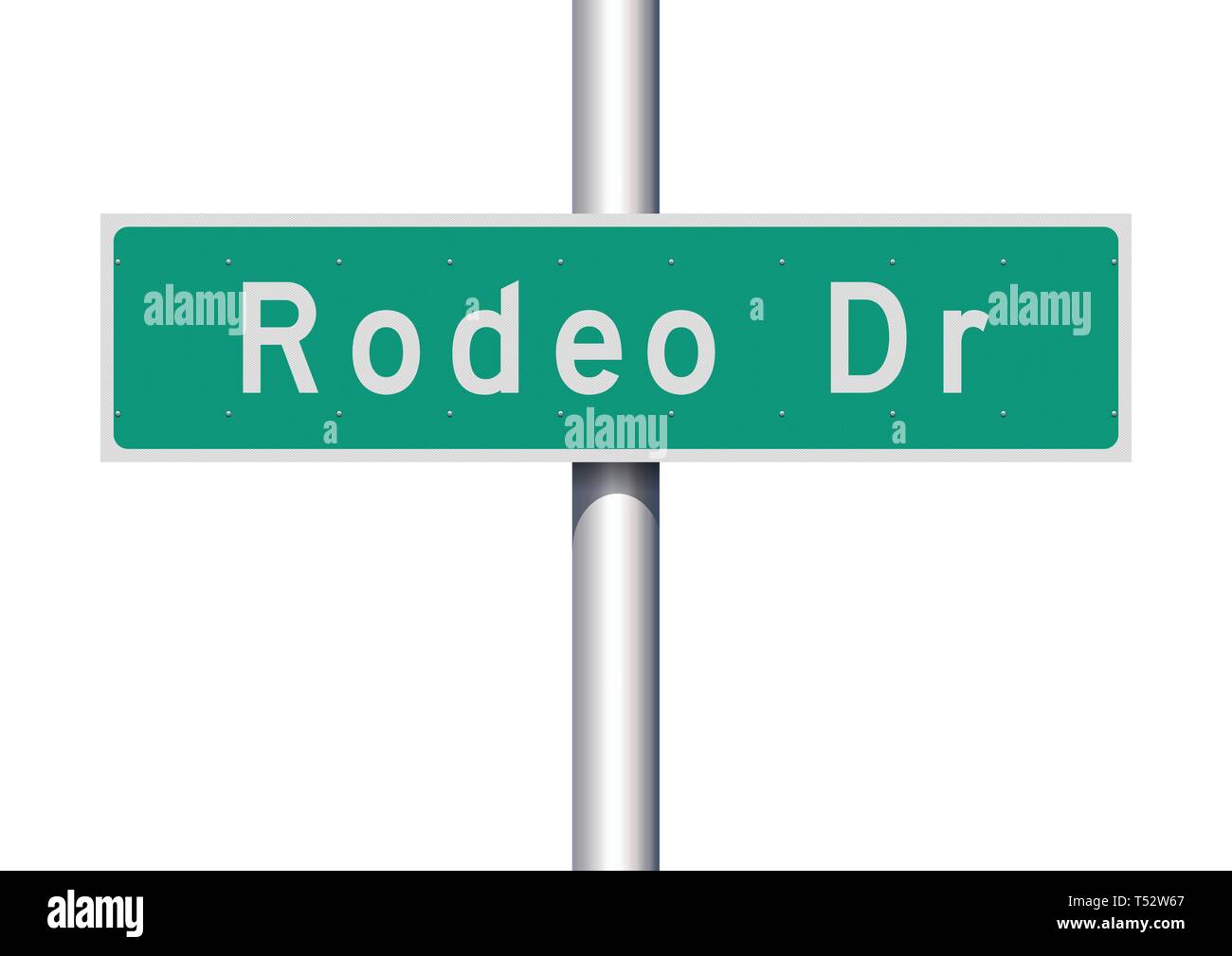 Vector Illustration des Rodeo Drive Green Road Sign Stock Vektor
